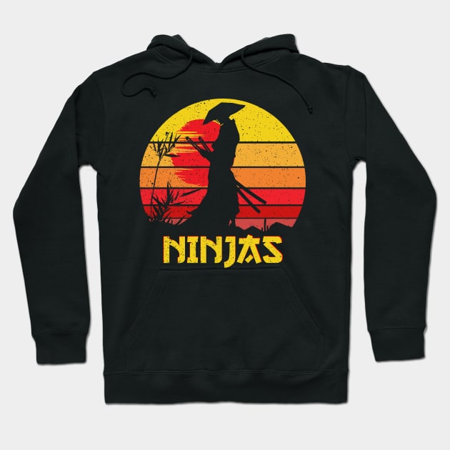 Ninja Warrior Retro Vintage Hoodie by DARSHIRTS